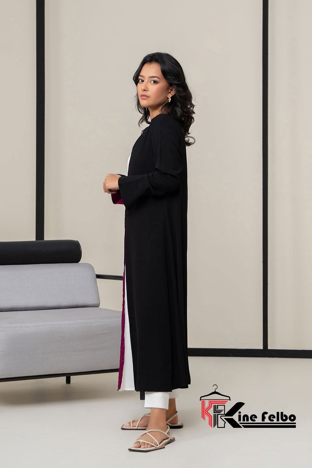 Contrast Color Long Dress - KineFelbo