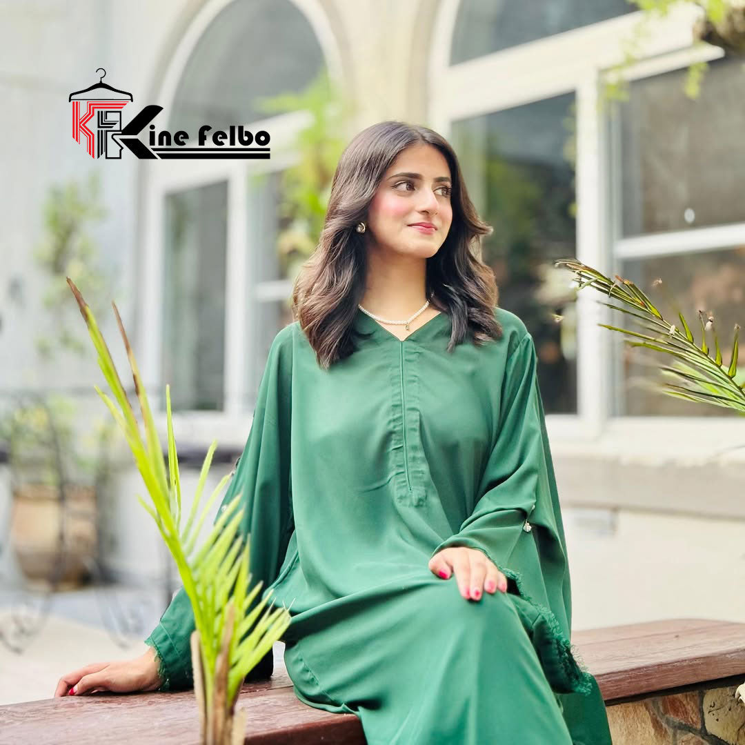 Noora Green Pakistani Kaftan