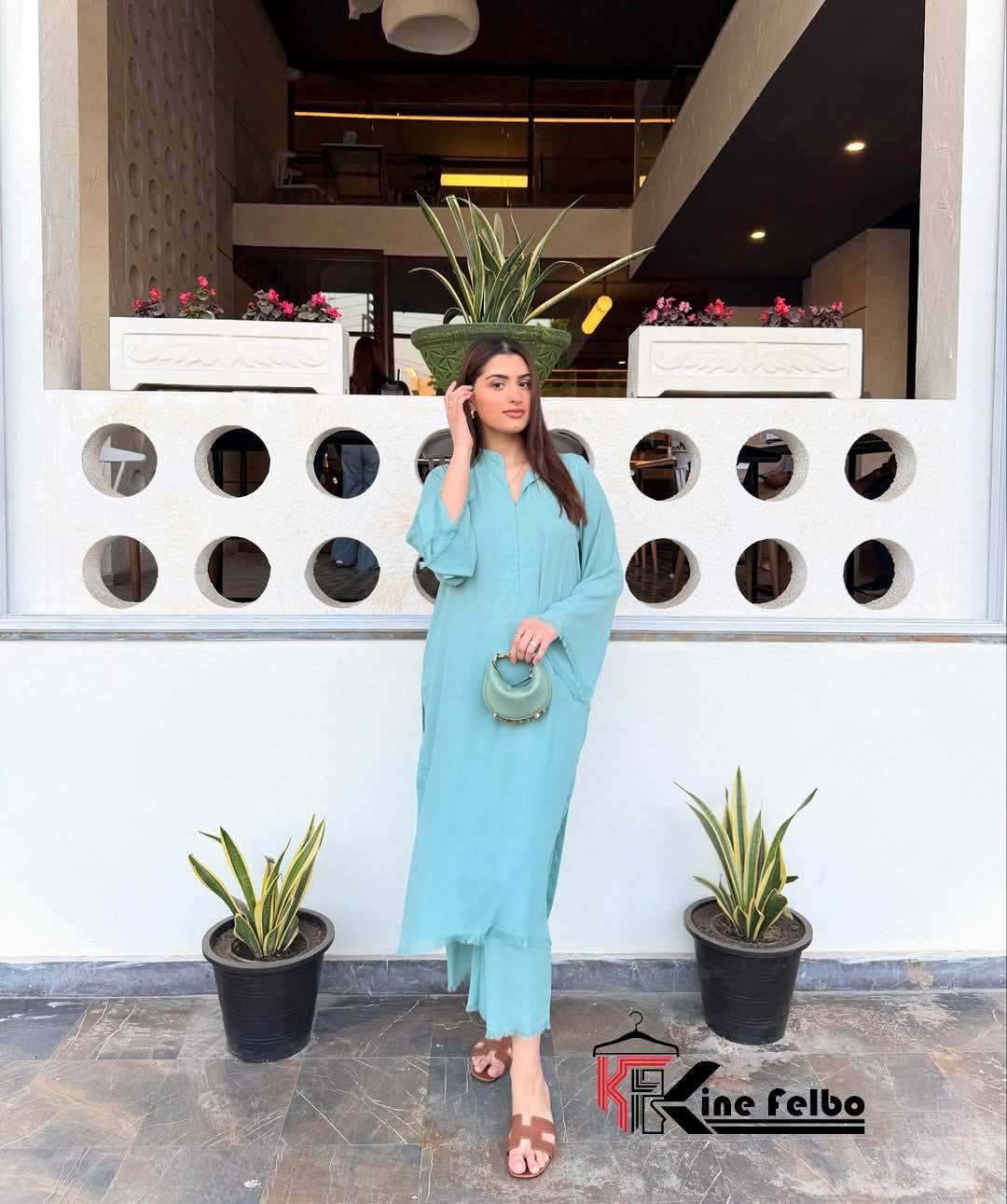 Noora Mint Lacy Set