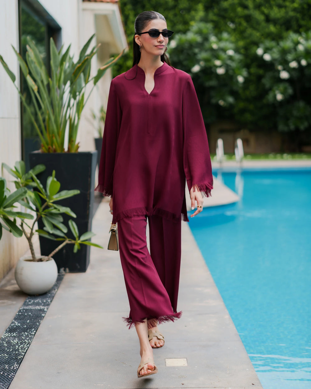 Maron Short Fringe Set