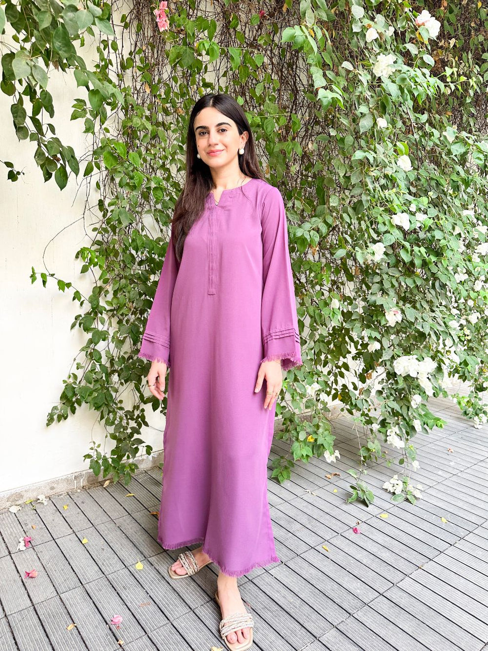 Dusk Purple Long Fringe Set