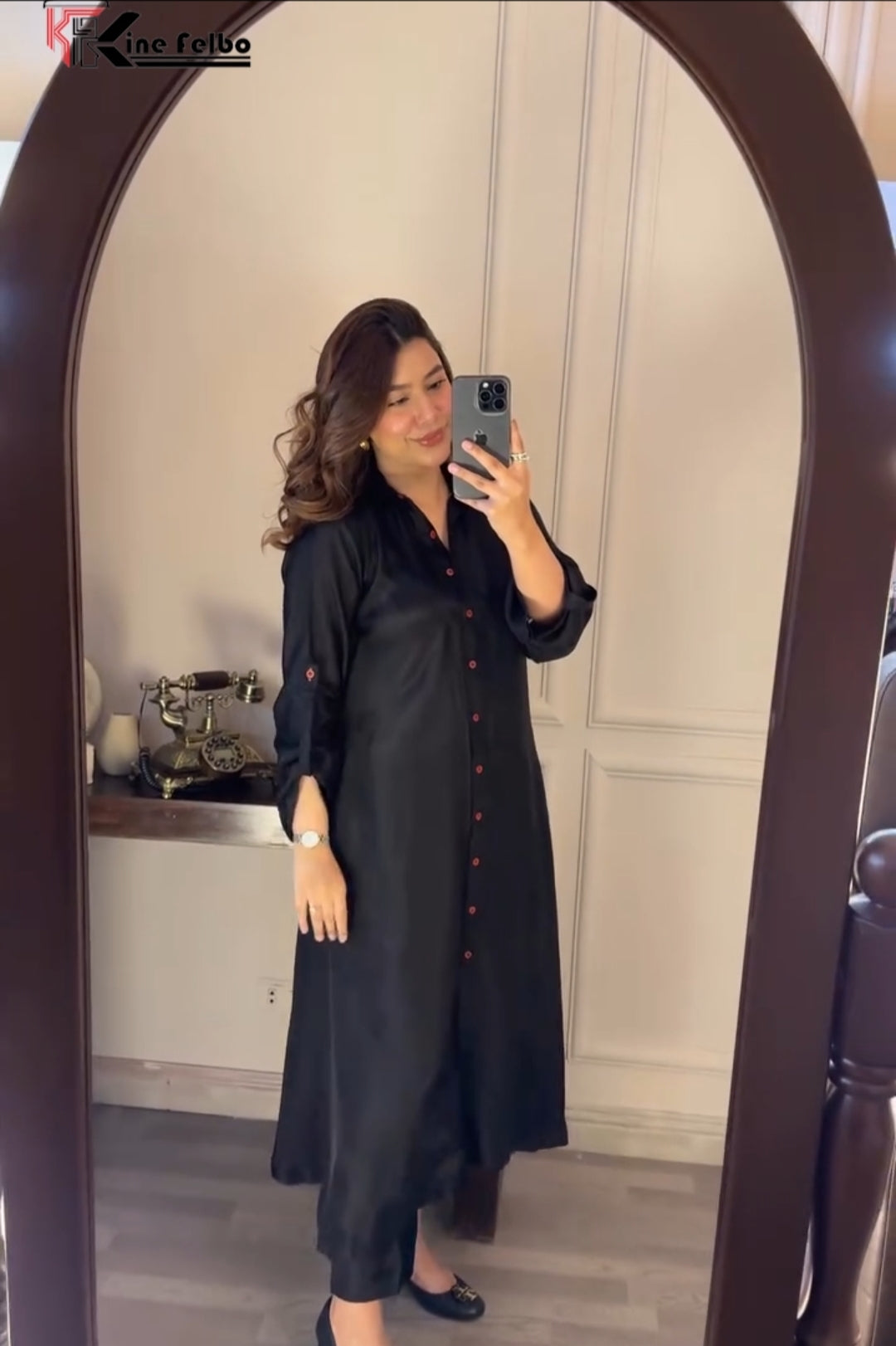 Black Long Shirt Set