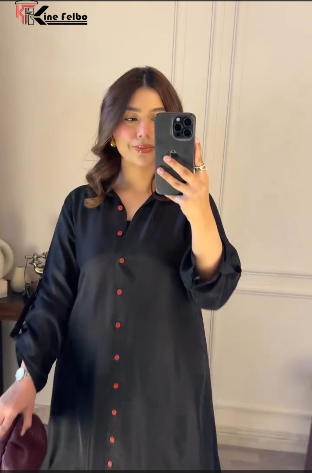 Black Long Shirt Set