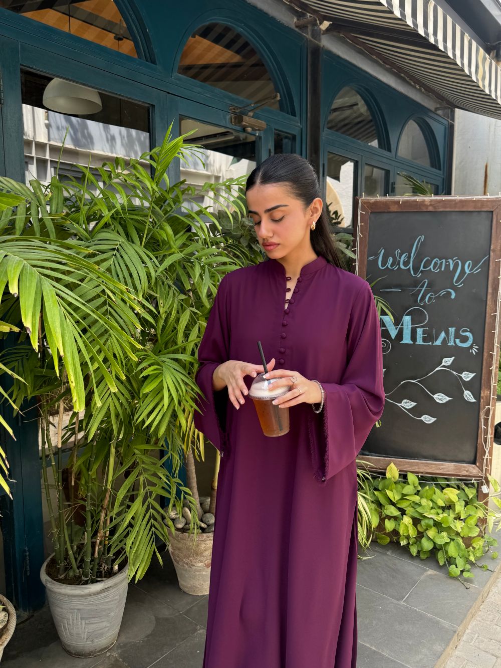 Burgundy Long Button Set