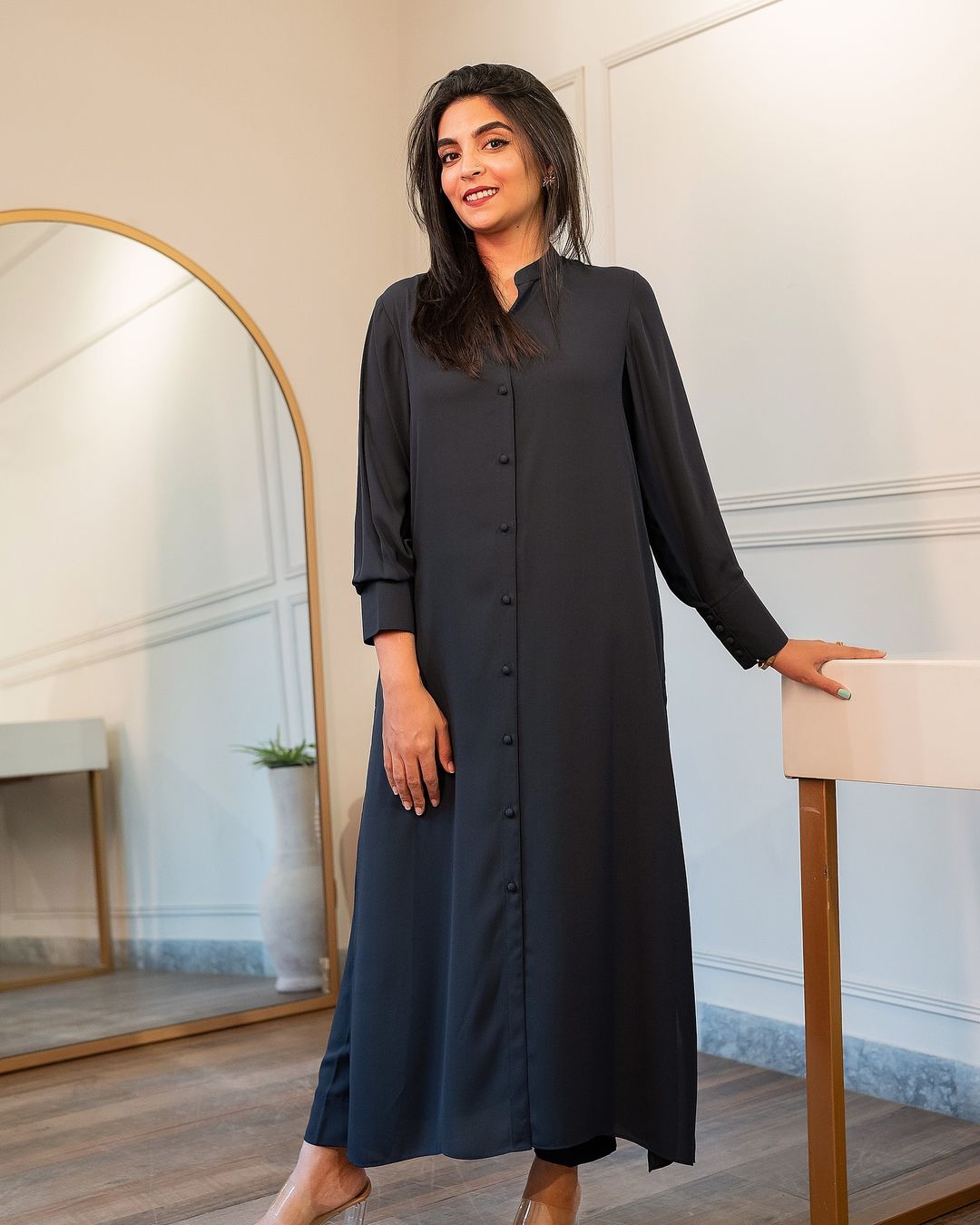 Black Long Kurti Set