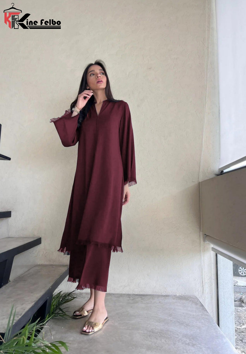 Dark Maron Long Lace