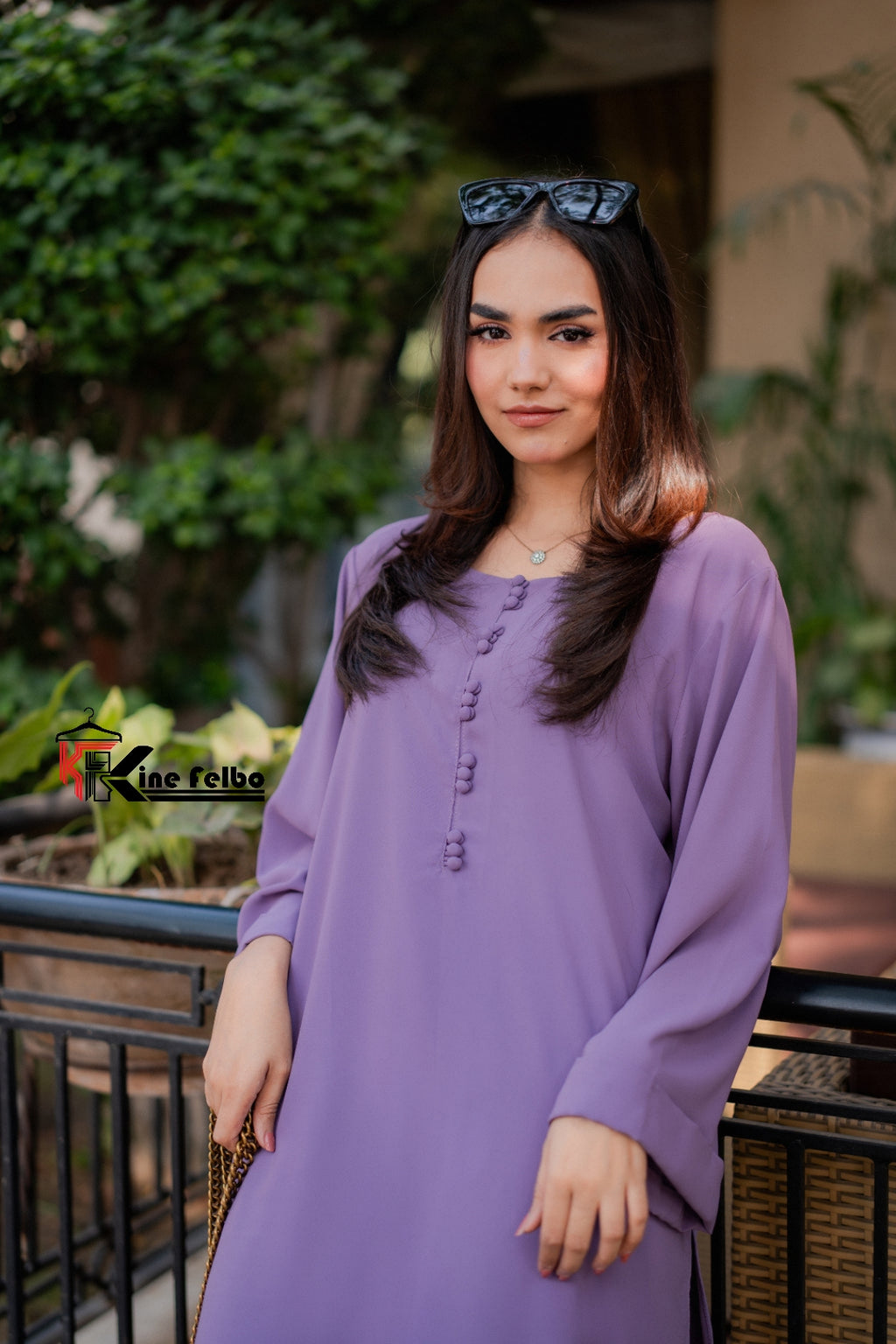 Purple Buttoned Kurti