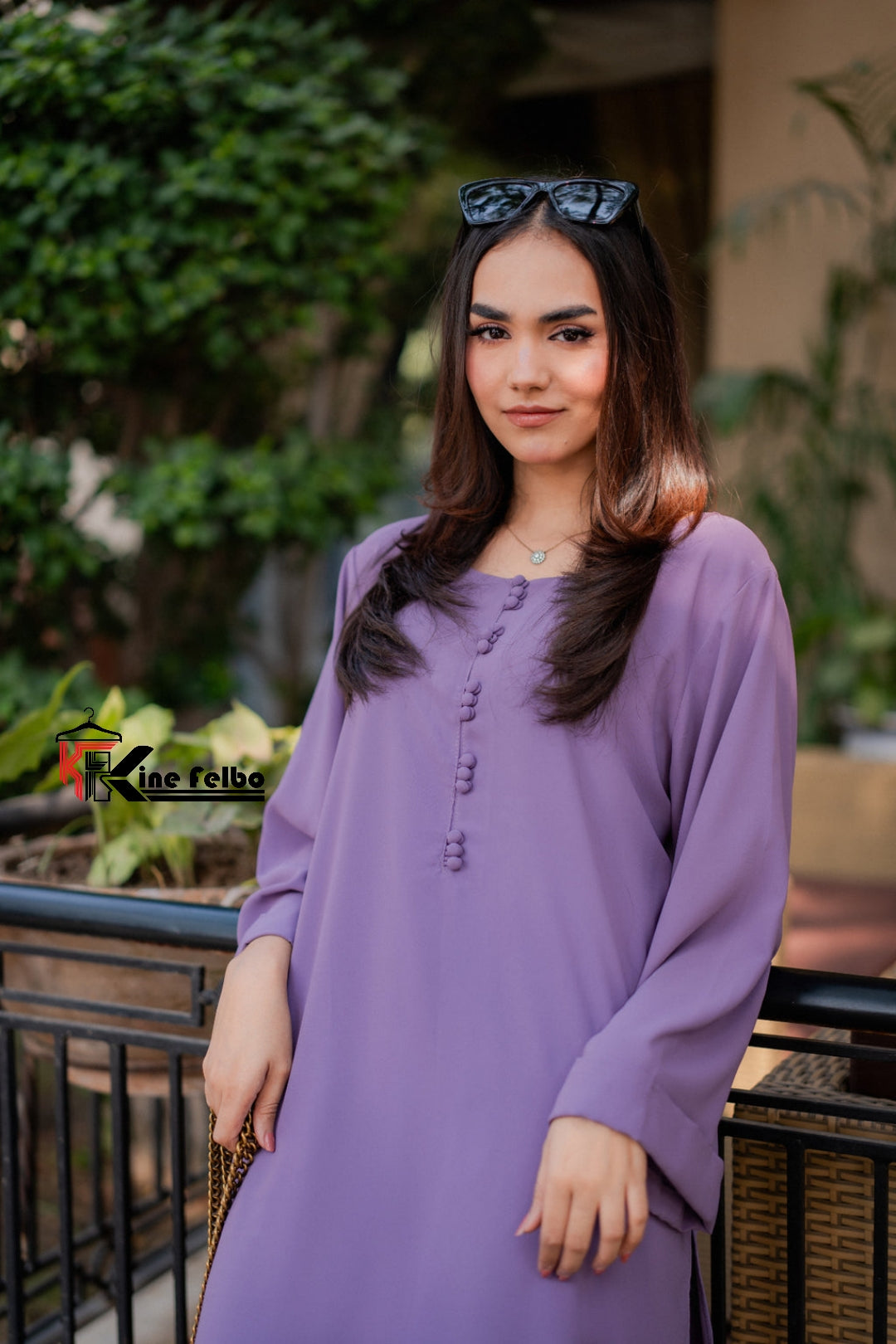 Purple Buttoned Kurti