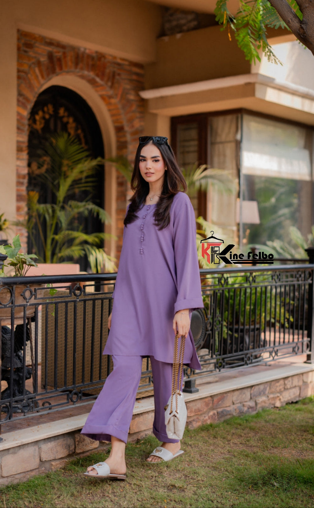 Purple Buttoned Kurti