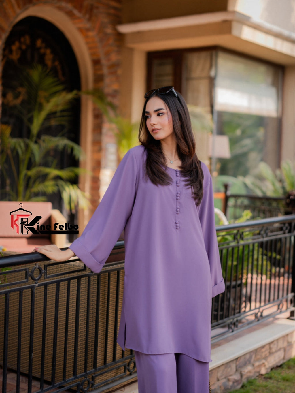 Purple Buttoned Kurti