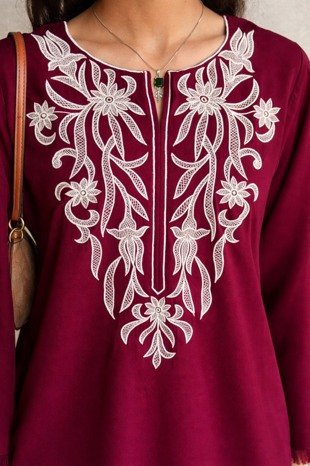 Eid Speical Maroon Embroidery Set