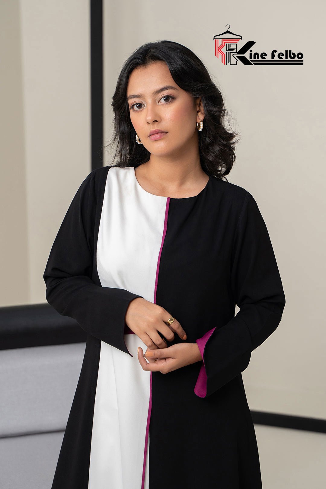Contrast Color Long Dress - KineFelbo