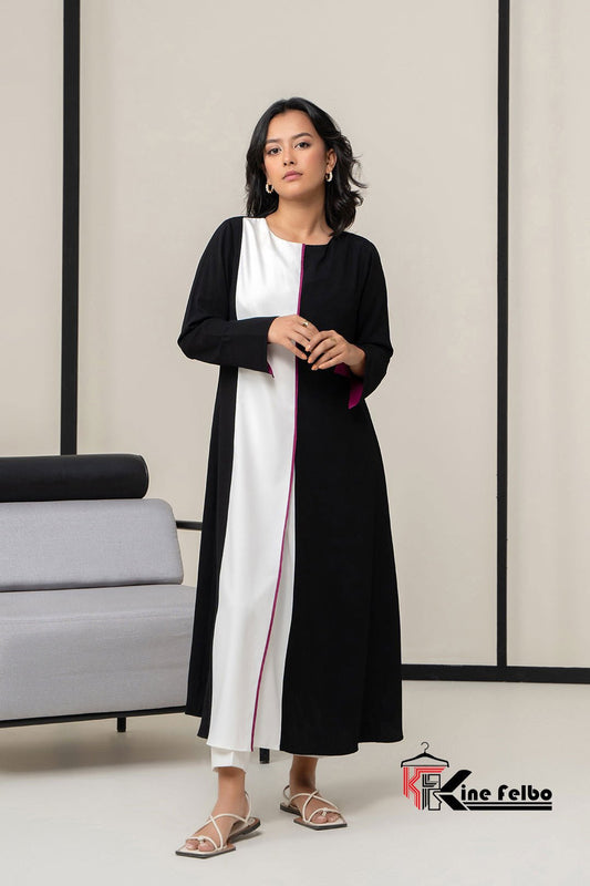 Contrast Color Long Dress - KineFelbo
