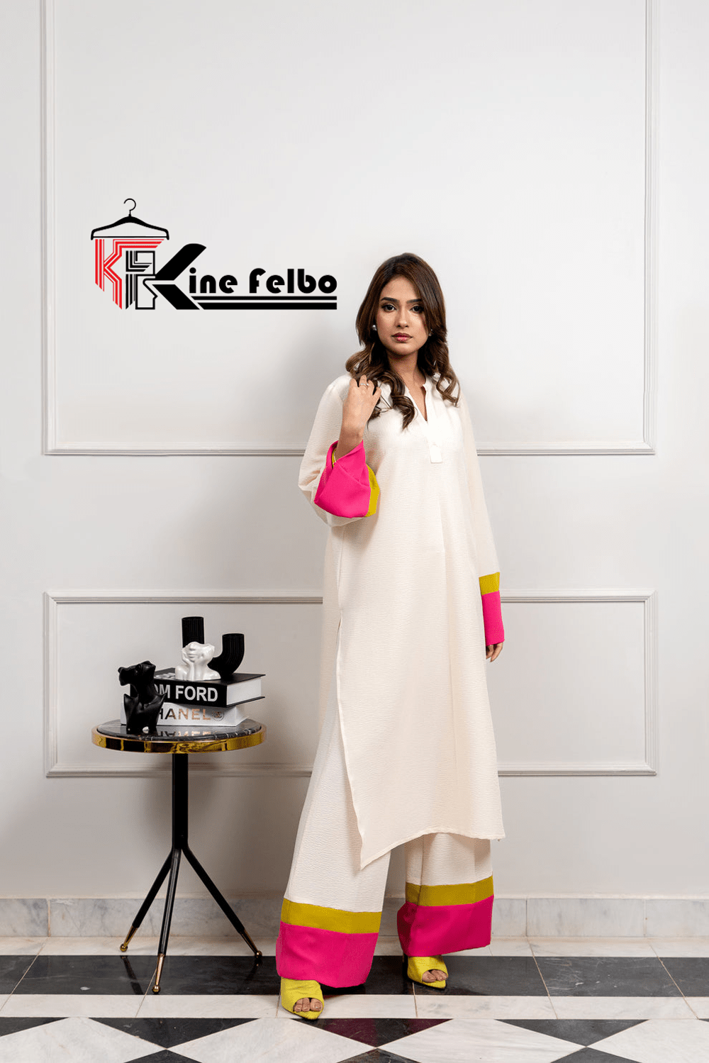 Creamy Canvas – Fabulous White Silk Co - Ord - Set - KineFelbo