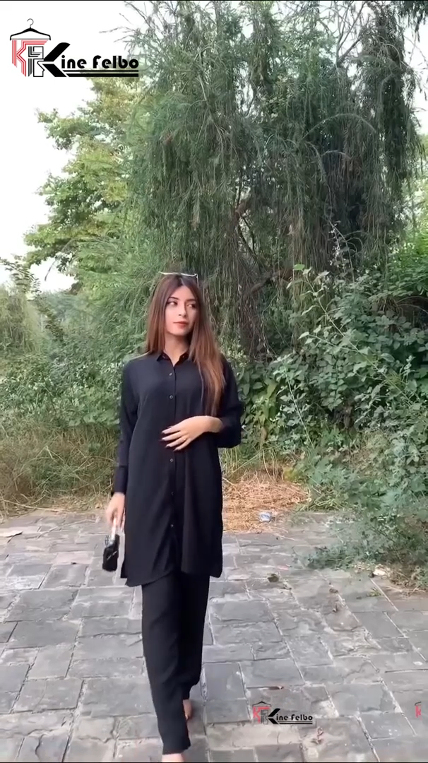 Casual Black Shirt Set