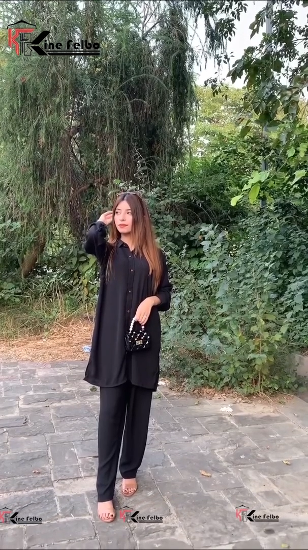 Casual Black Shirt Set