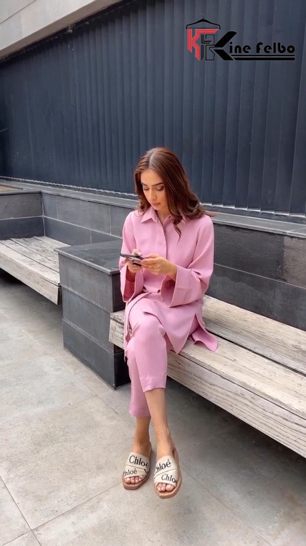 Pink Casual Shirt Set