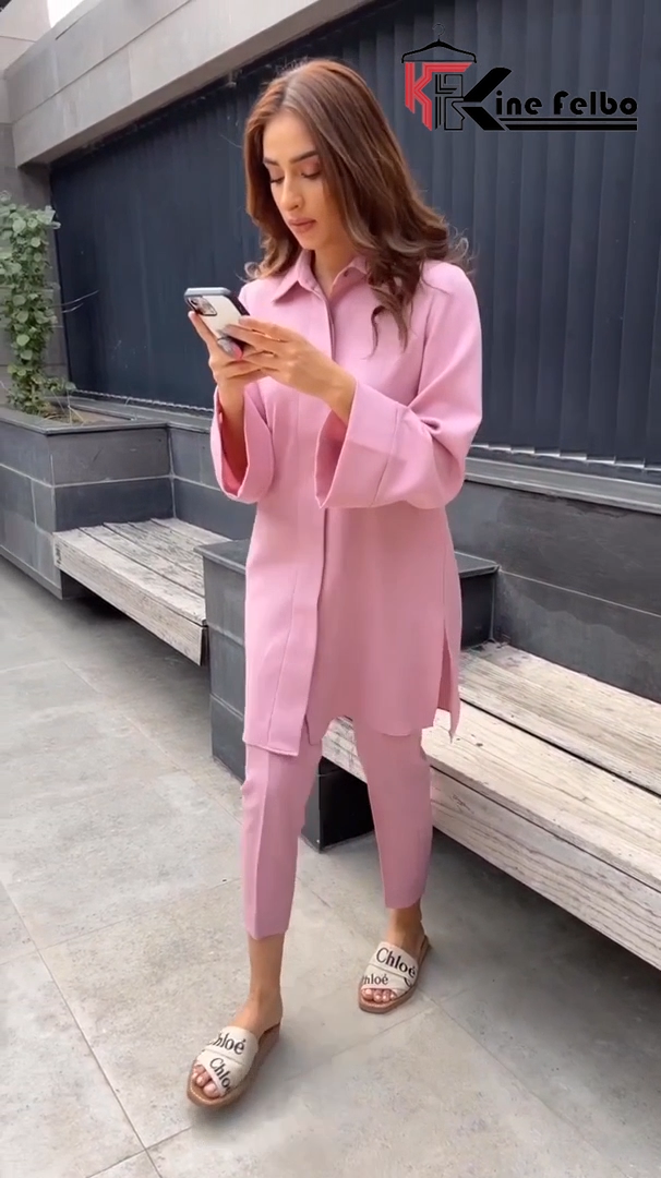 Pink Casual Shirt Set