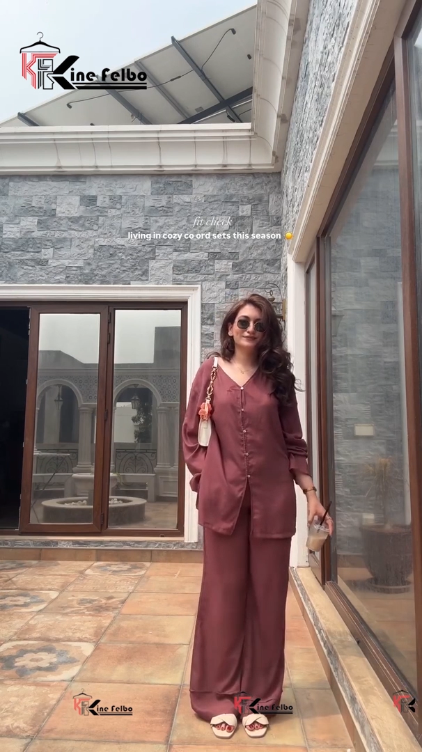 Maron V Neck Shirt Set