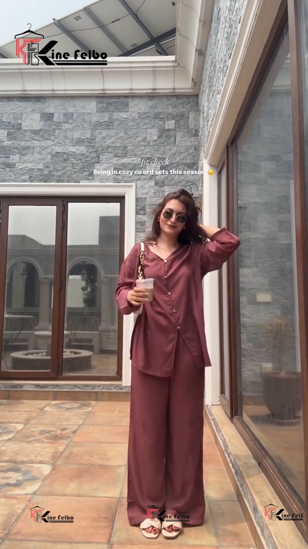 Maron V Neck Shirt Set