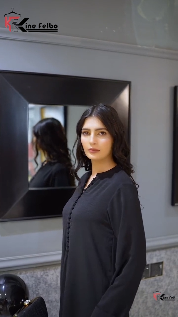 Black Long Button Dress