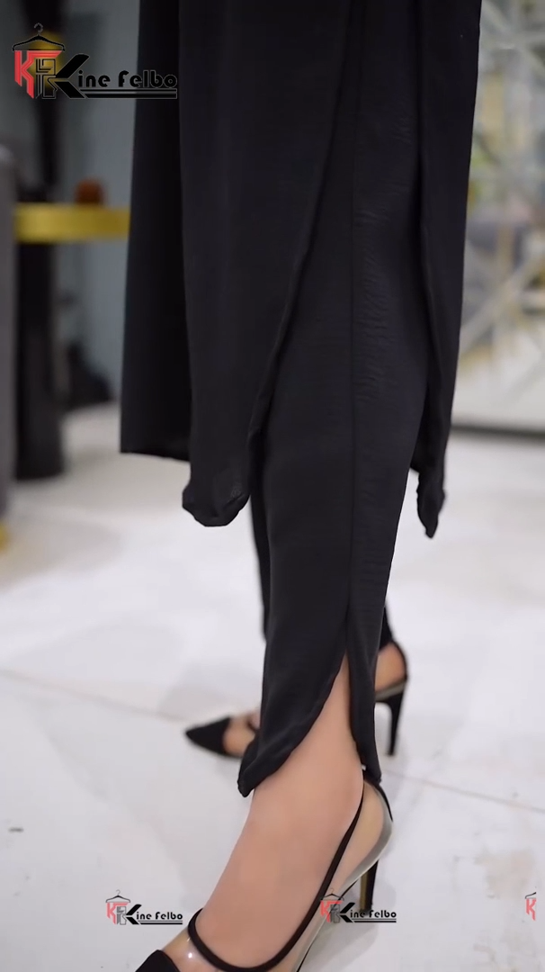 Black Long Button Dress