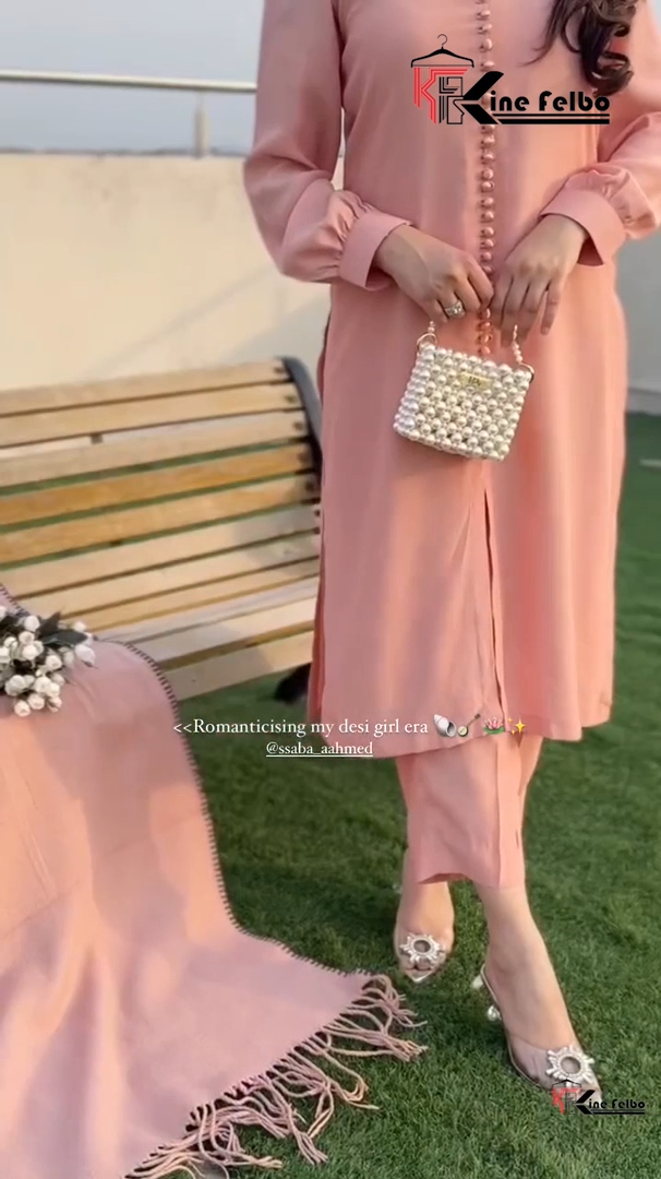 Lira Peach Buttoned Kurti