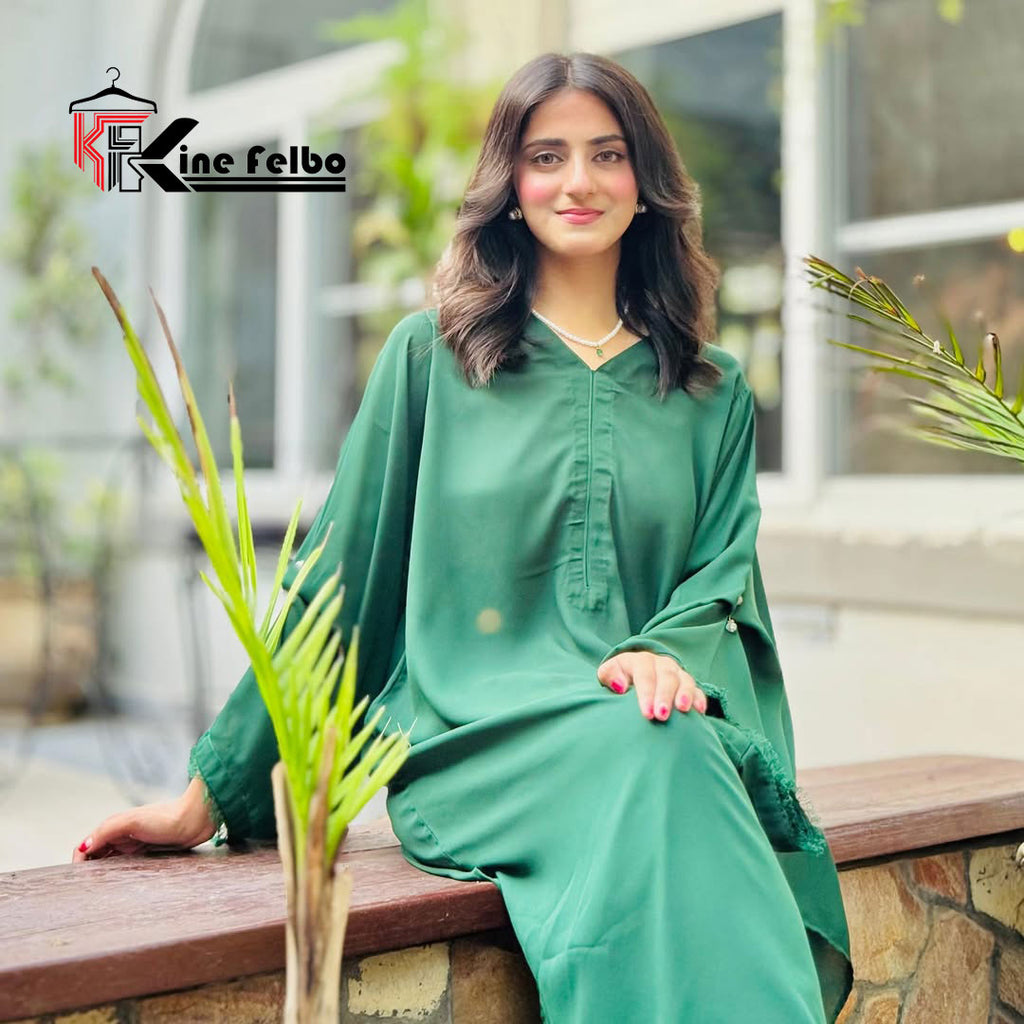 Noora Green Kaftan Set