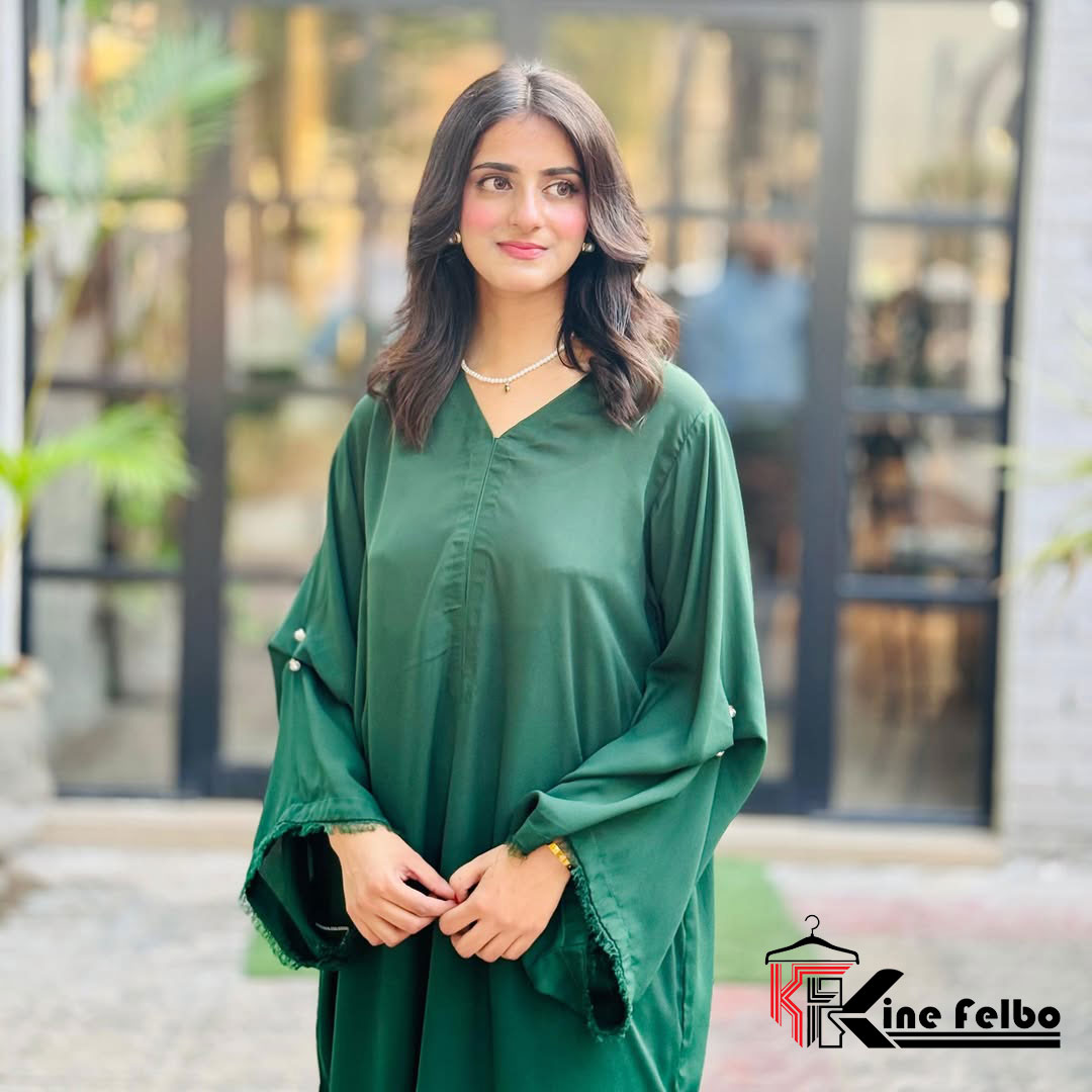 Noora  Green Pakistani Kaftan