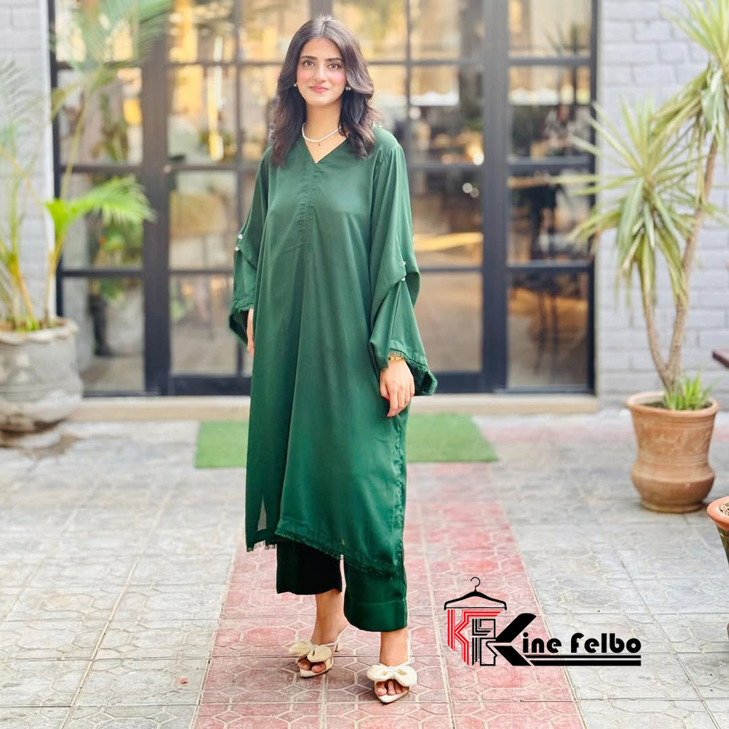 Noora Green Kaftan Set