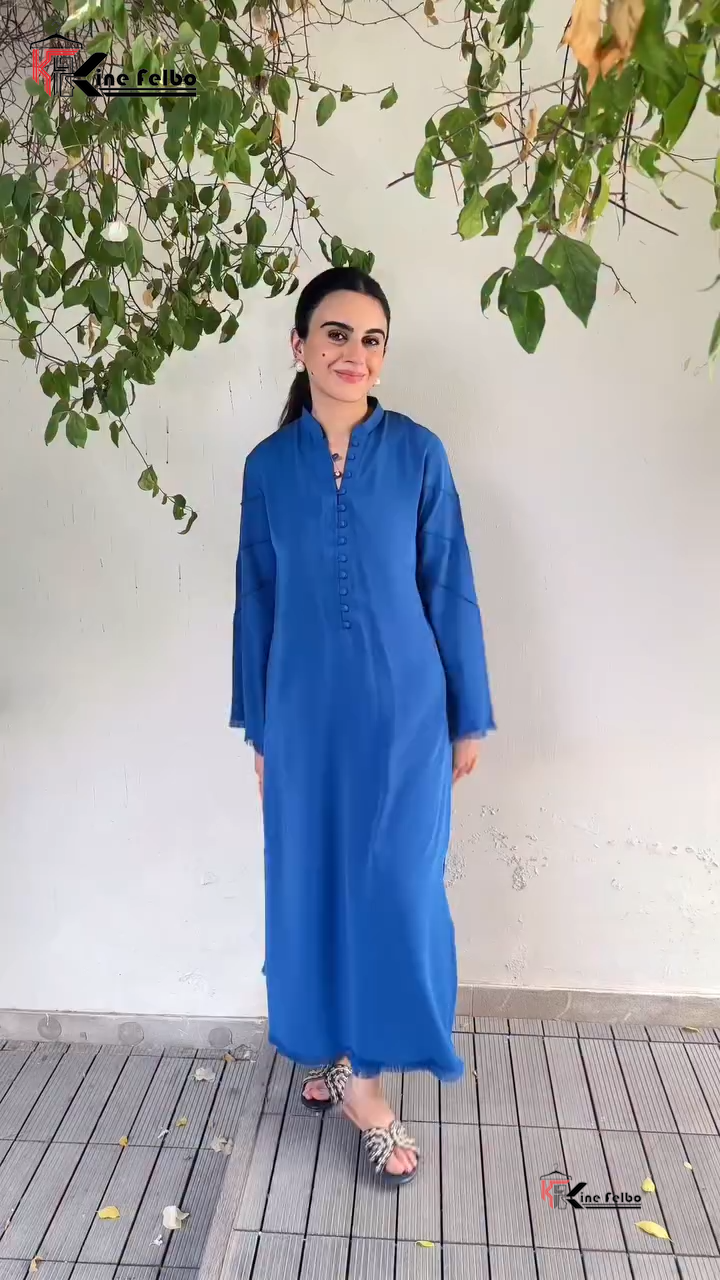Royal Blue  Fringe Button Set