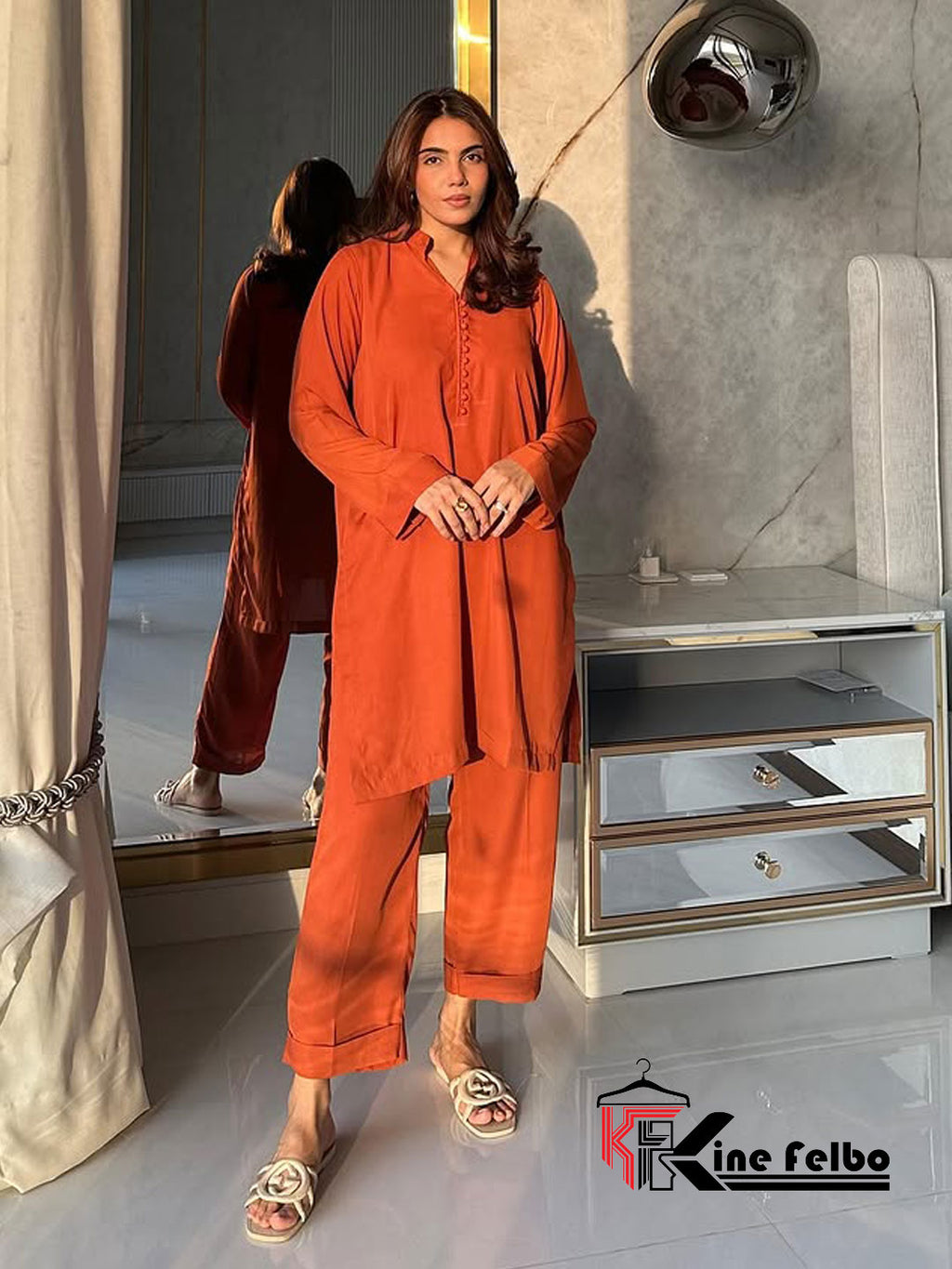 Burned Orange Short Co-ord  Set