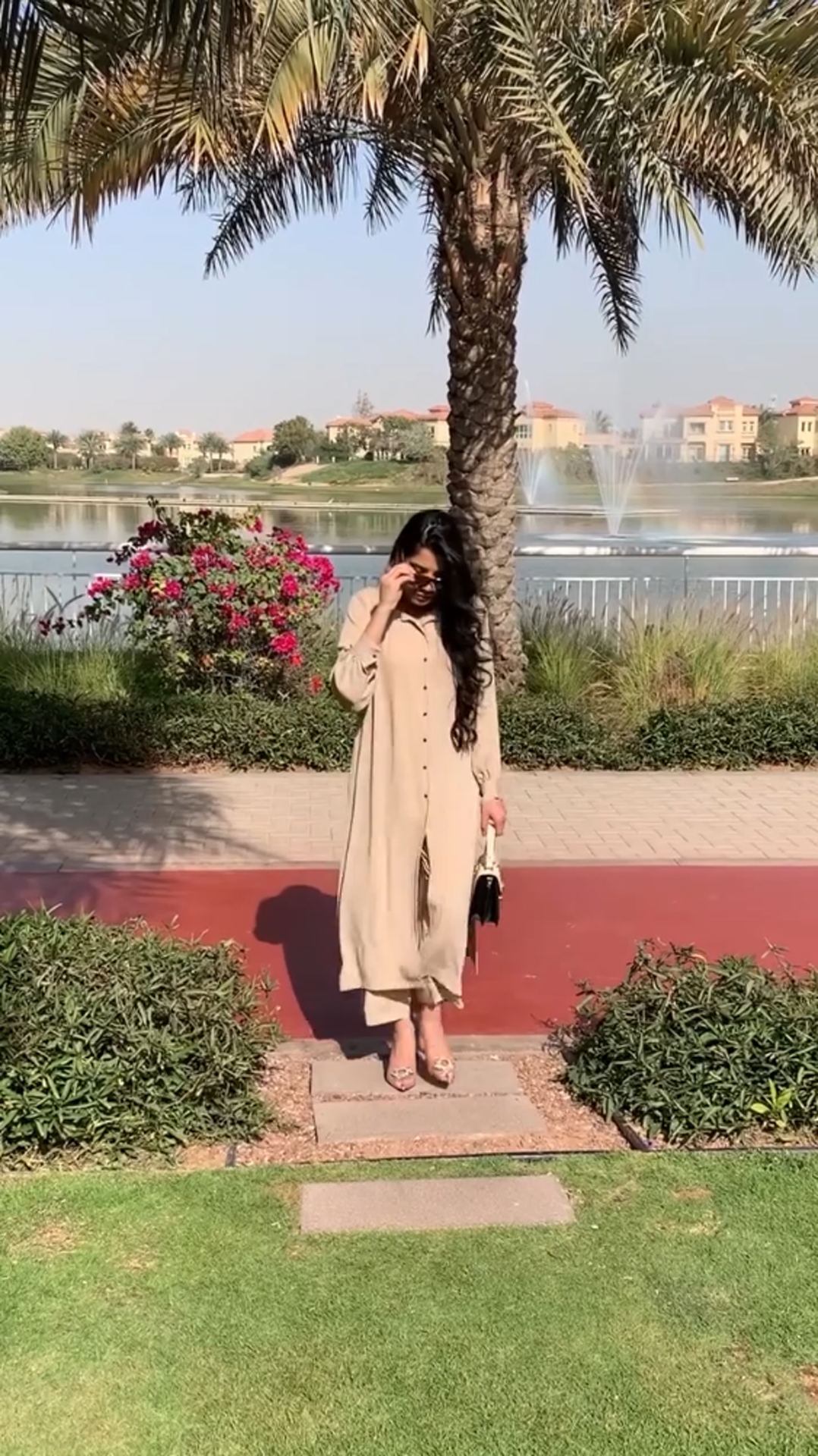 Beige Elegance Long Shirt Set