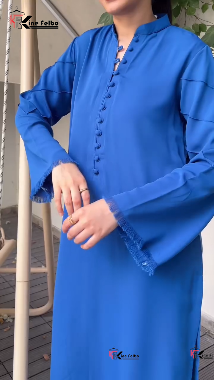 Royal Blue  Fringe Button Set