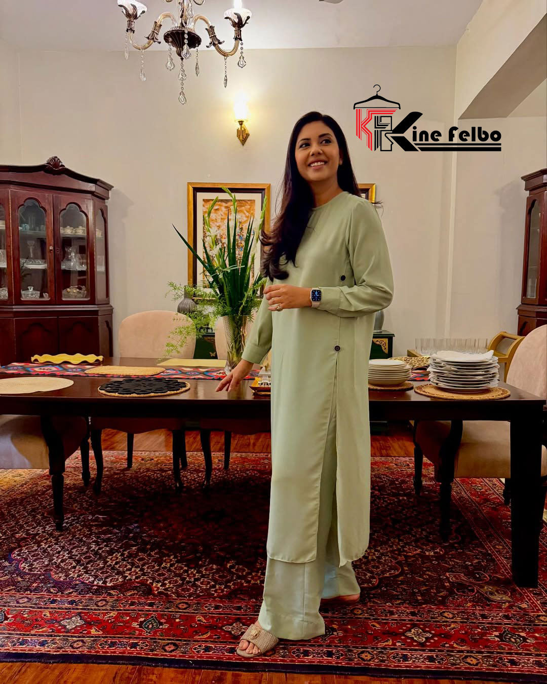 Paste Long Kurta Set