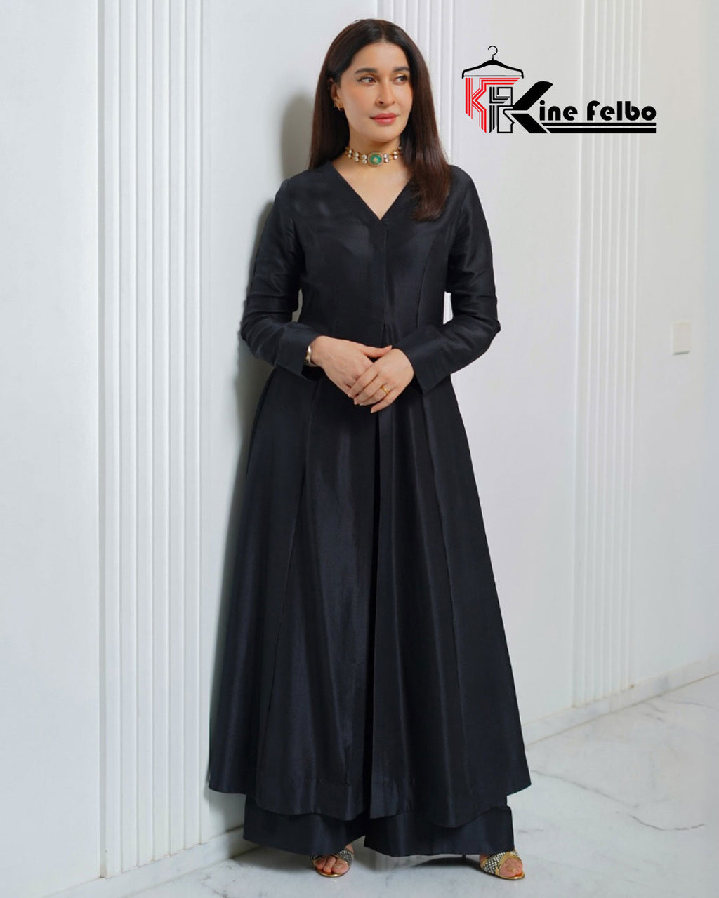Midnight Elegance Silk Gown