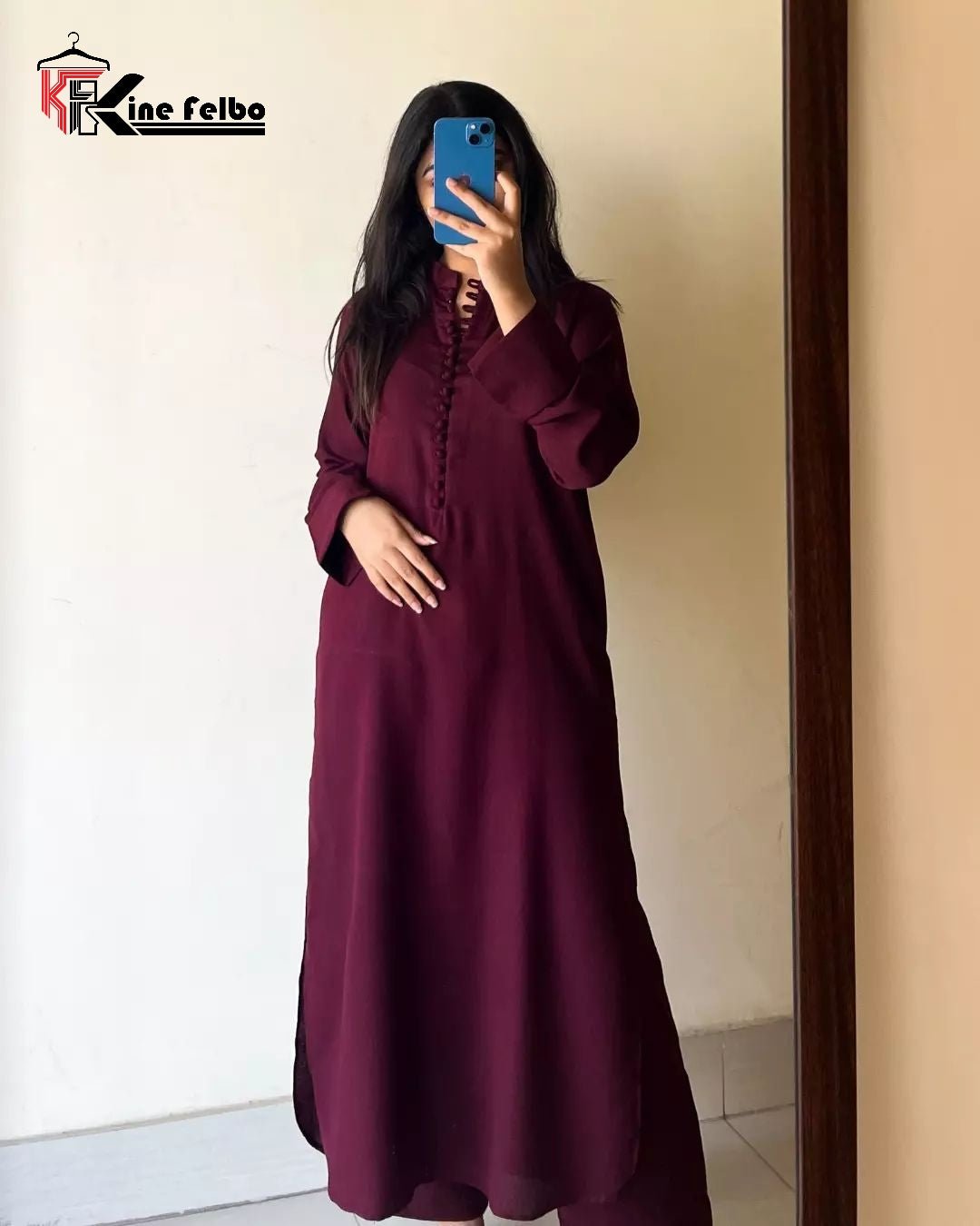 Pakistani Long Button Dress - KineFelbo
