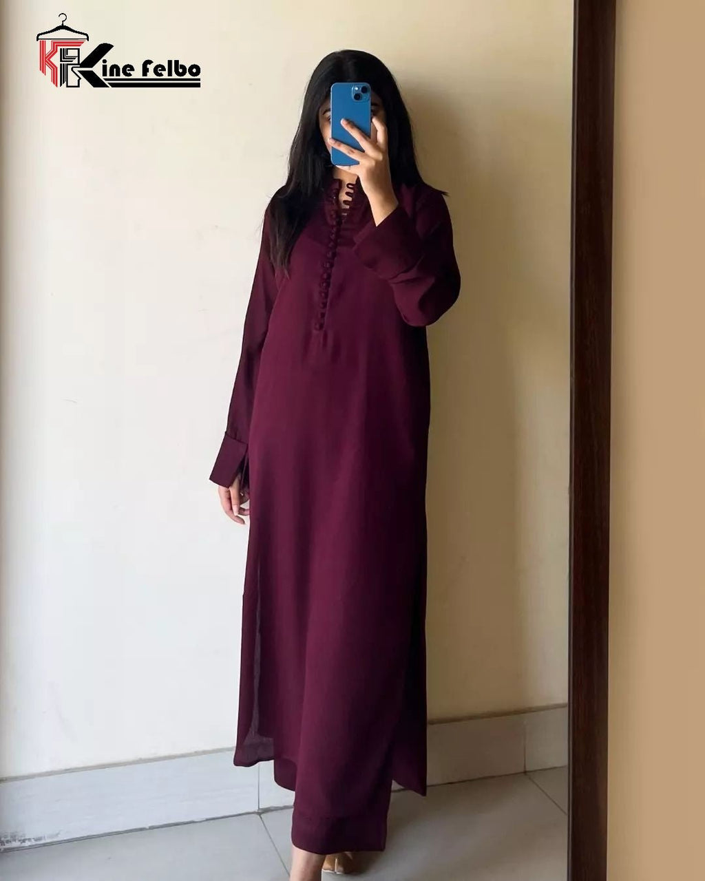 Pakistani Long Button Dress - KineFelbo