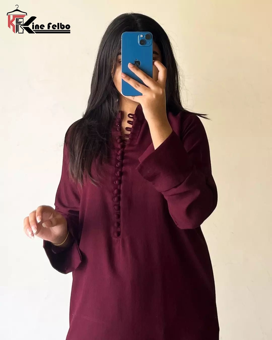 Pakistani Long Button Dress - KineFelbo
