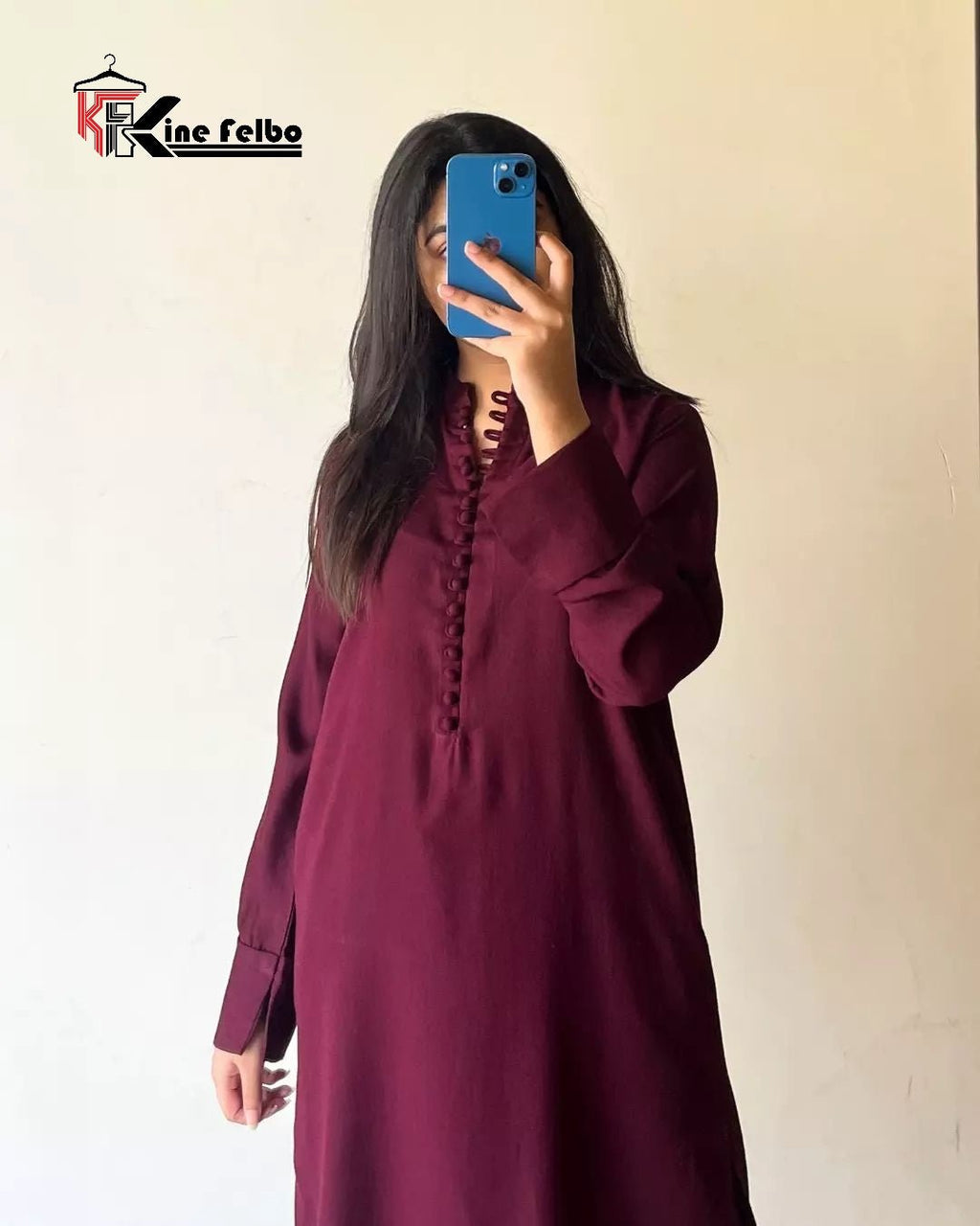 Pakistani Long Button Dress - KineFelbo