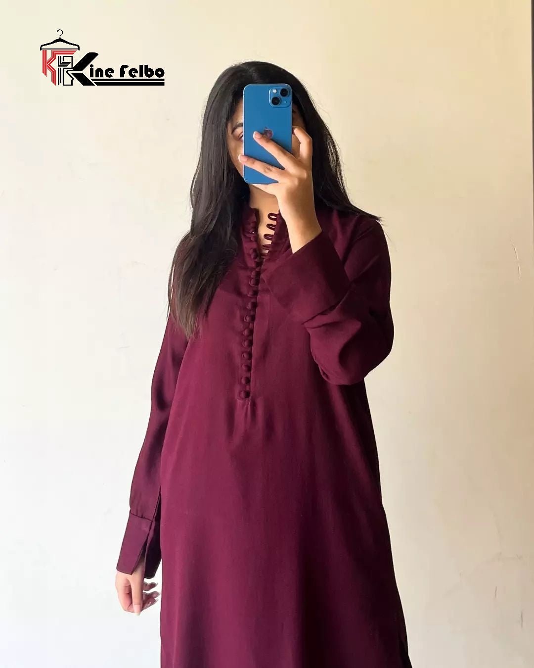 Pakistani Long Button Dress - KineFelbo