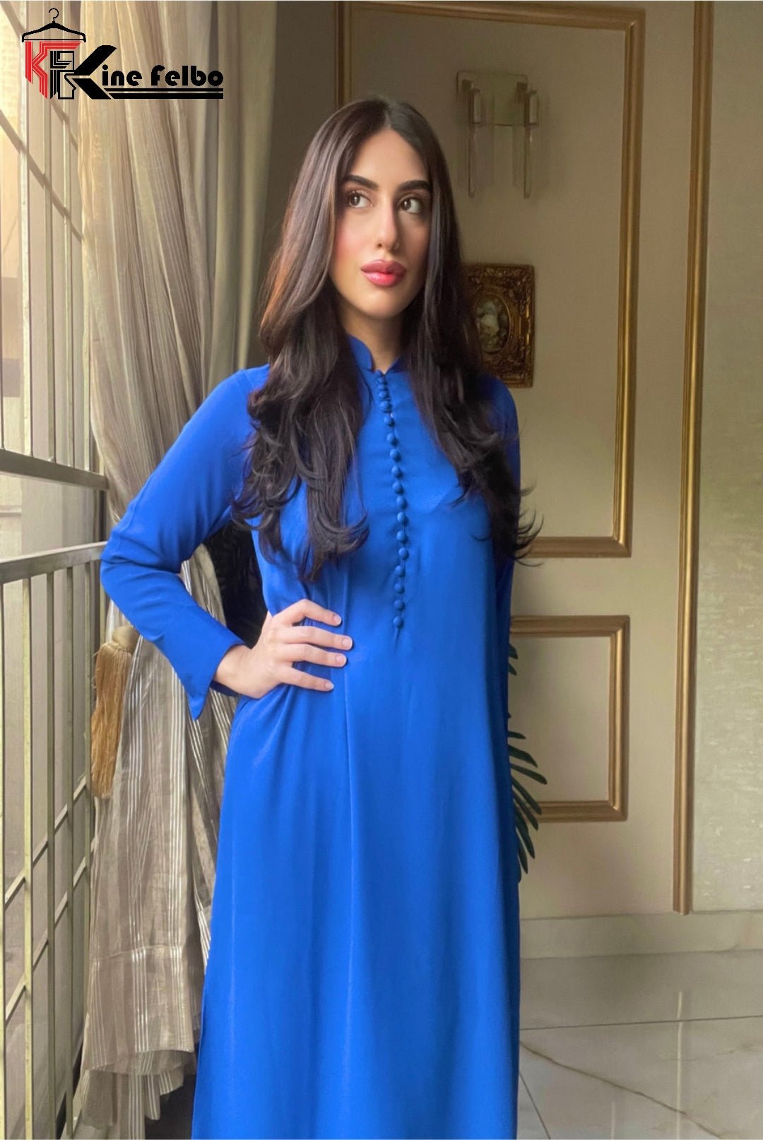 Pakistanni Long Button Dress - KineFelbo