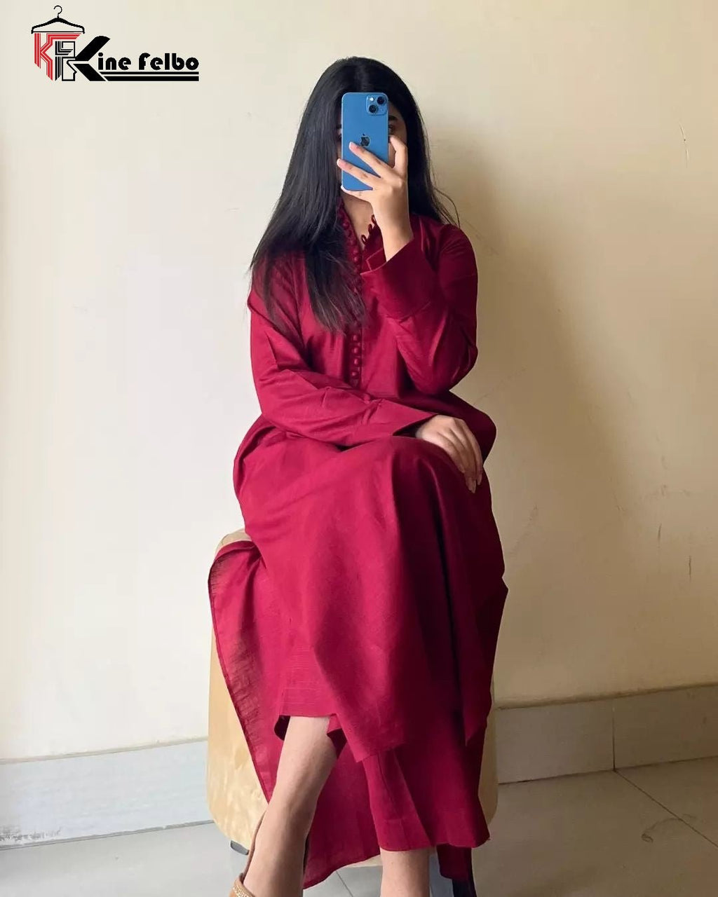 Pakistanni Long Button Dress - KineFelbo