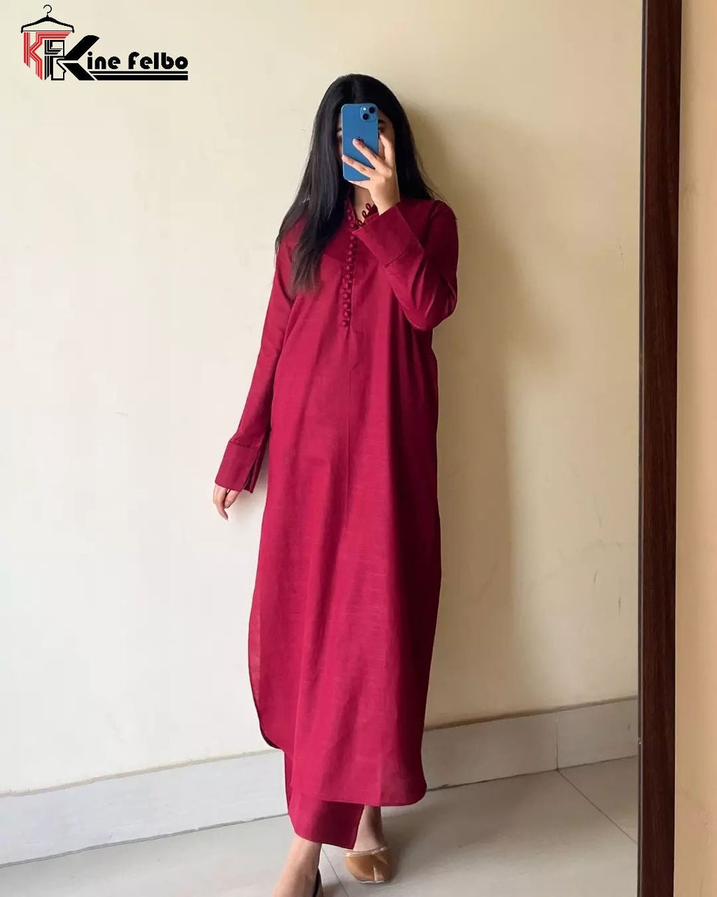 Pakistanni Long Button Dress - KineFelbo