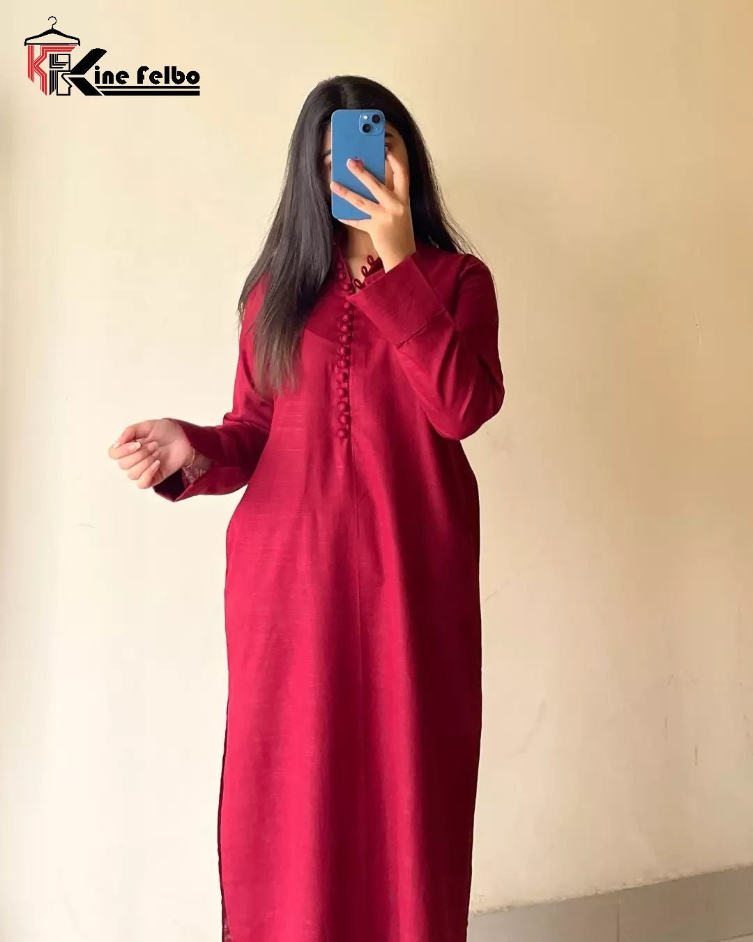 Pakistanni Long Button Dress - KineFelbo