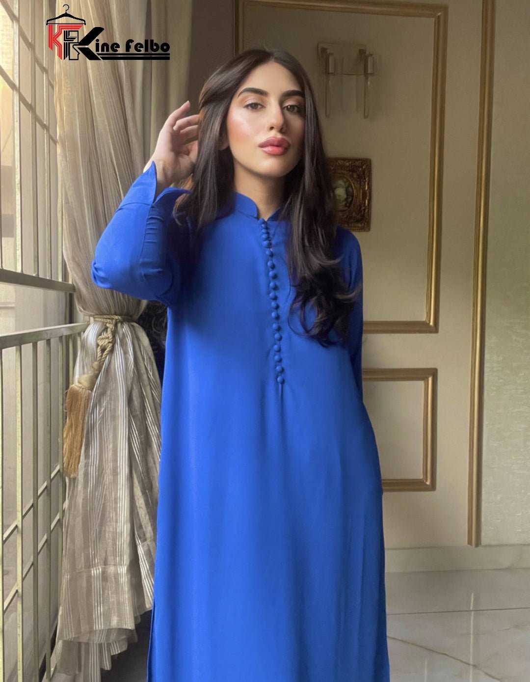 Pakistanni Long Button Dress - KineFelbo
