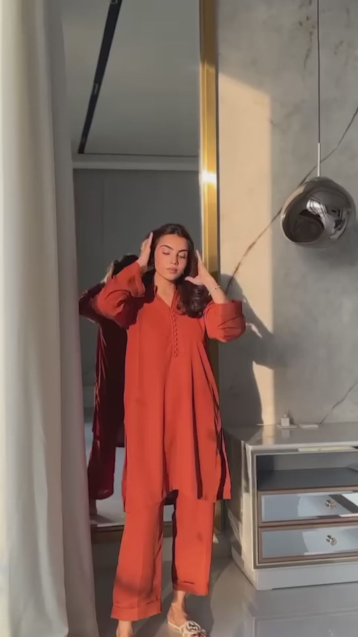 Burned Orange Short Co-ord  Set
