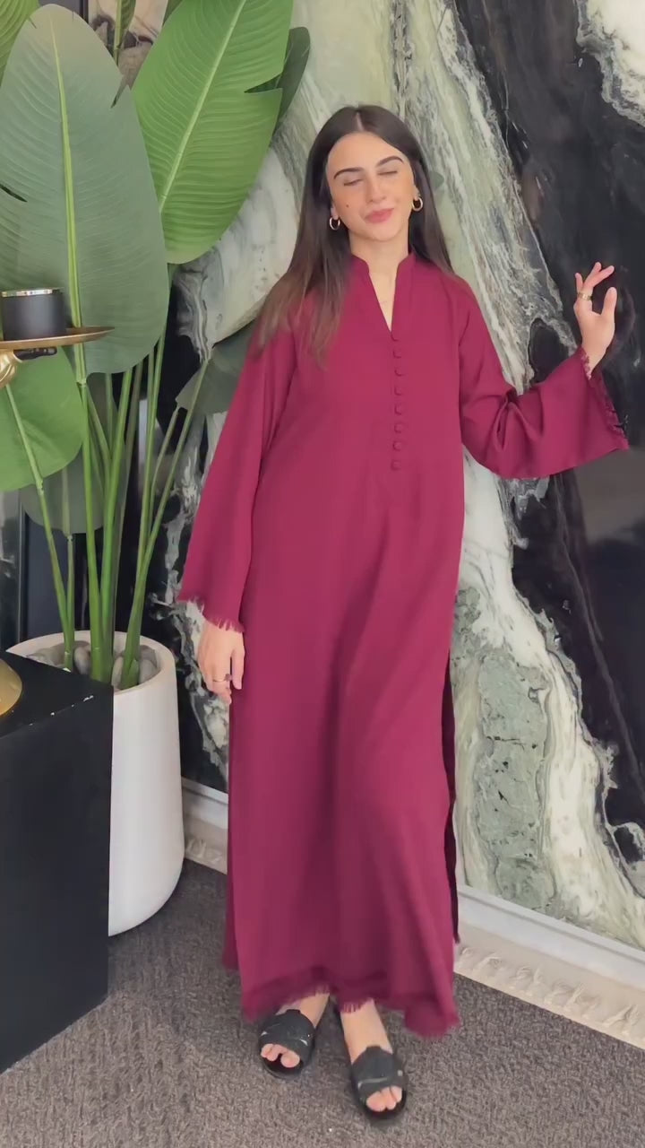 Maron Fringe & Button Set