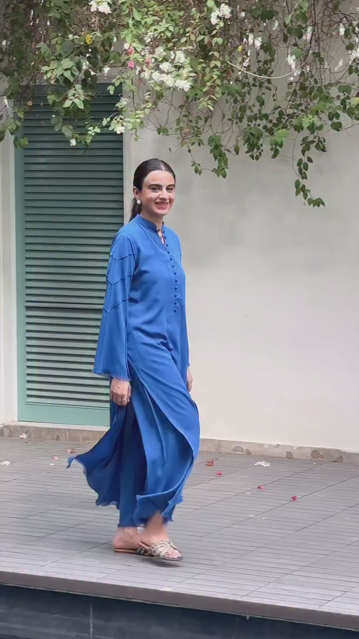 Royal Blue  Fringe Button Set