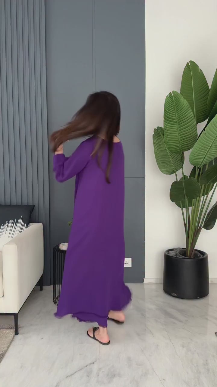 Deep Purple Long Fringe Set